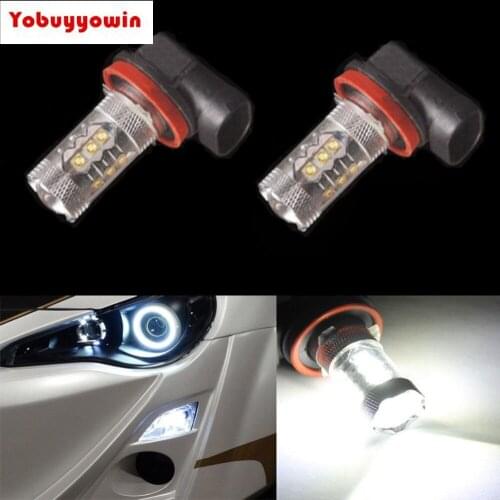 Free shipping 2pcs H11 PGJ19-2 H8 80W CREE Chips LED Super White Headlamp FogDriving No Error for BMW MINI Volkswagen