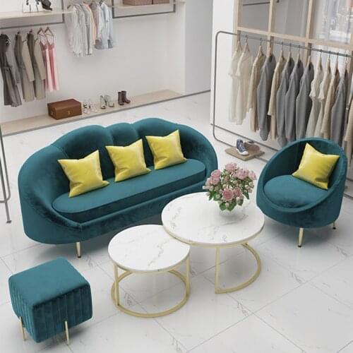 Net Celebrity Light Luxury Sofa Clothing Store Nordic Beauty Salon Sofa Light Luxury Multi-person Reception Sofa Chair
