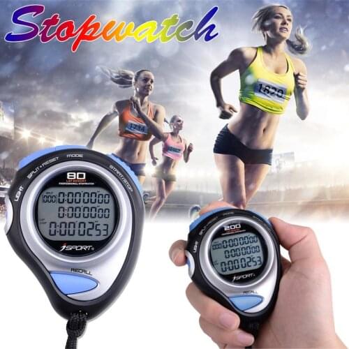 Digital Professional 80 Laps Memory Handheld Stopwatch Three Row Sport Counter Timer Professional Athletics Stopwatch