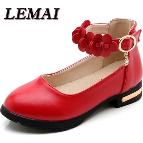 2021 Brand New Children Elegant Princess PU Leather Sandals Kids Girls Wedding Dress Party Beaded Shoes For Girls