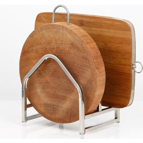Stainless Steel Double-layer Pot Lid Holder Durable Cutting Board Rack Kitchen 37MF