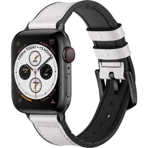 Hybrid Sports band For Apple Watch band 42mm 38mm iwatch 5 4 3 2 44mm 40mm vintage Genuine Leather Sweatproof strap Accessories