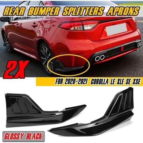Gloss Black Car Rear Bumper Splitter Guard Protection Cover for Toyota Corolla LE XLE SE XSE 2020 2021