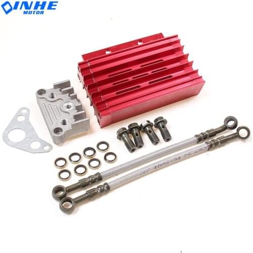 Oil Cooler Kit Radiator Aluminium Adapter Engine Cylinder Cover Cooling For ATV Pit Dirt Bike motocross motocycle For 125cc