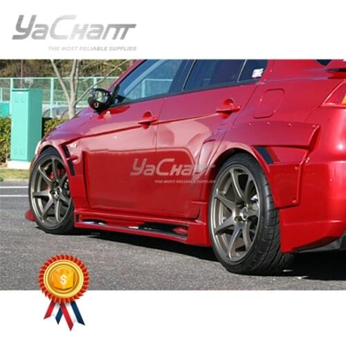 FRP Fiber Glass Rear Fender Kit Fit For 2008-2017 Lancer Evolution X 10 CS D1 Style Rear Fender Flares