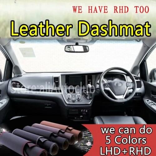 For Toyota Sienna XL30 2010-2019 Leather Dashmat Dashboard Cover Dash Mat SunShade Carpet Custom Car Styling LHD+RHD