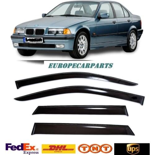 For BMW 3 (E36) Sd 1990-1998 Side Window Visors Sun Rain Guard Vent Deflectors 4 pieces