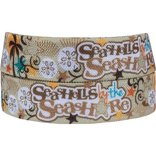 Flora Ribbons summer holiday foe, beautiful beach printed heat transfer elastic ribbon