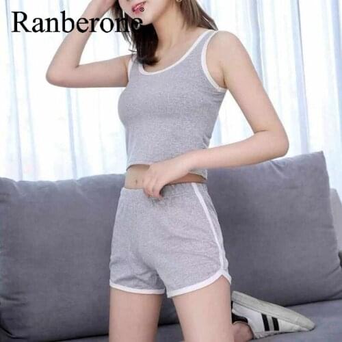 Summer Two Piece Set Women 2021 Cotton Shorts Sets Comfortable Short Sleeve T Shirts & Shorts Womens Tracksuit Suit Sportswear