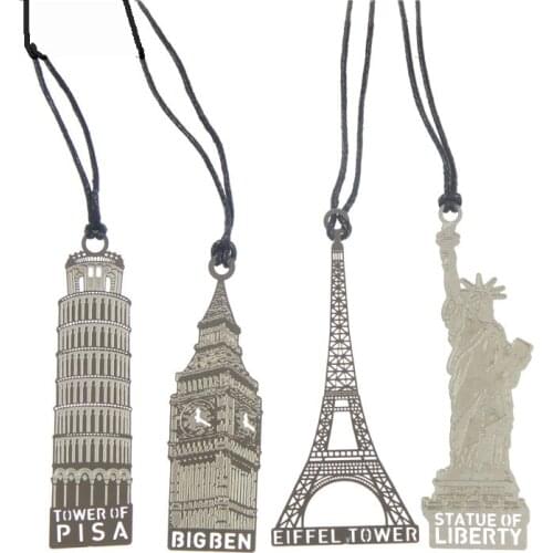 London Elizabeth Eiffel Tower Statue of Liberty Metal Bookmark for Books Paper Clips School Office Supplies