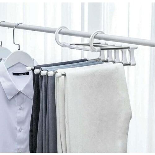 Multifunction Retractable Pants Rack Trouser Hanger Organizer For Household O3S7 Clothing Steel Rack Shelf Dry Co V8S3