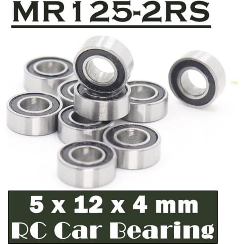 MR125RS Bearing High Quality ( 10 PCS ) 5*12*4 mm Hobby Electric RC Car Truck MR125 RS 2RS Ball Bearings MR125-2RS Black Sealed