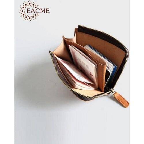 Genuine Leather Soft Retro Coin Purses Zipper Change Purses Card Wallet Coin Bag Girls LadyCard Pocket Zipper Square