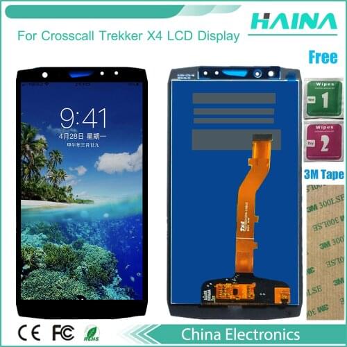 1Pc/Lot Original For Crosscall Trekker X4 LCD Display Screen And Touch Screen Assembly Replacement Part Black Color With Tape