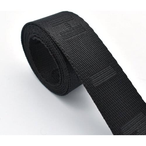 Letter "NICE" Ribbon Black Webbing Bag Strap Ribbon Trim Cotton Webbing Polyester Webbing Dog Collar Webbing for Tape Bag Straps