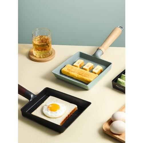 Frying Pan Tamagoyaki Omelette Black Non-stick Pan Fry Egg Pan Pancake Kitchen Pot Use for Gas Induction Cooker Soup Pot