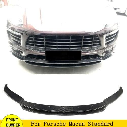Front Lip Spoiler Splitter for Porsche Macan Standard 2014-2017 Carbon Fiber Head Bumper Shovel Guard Car Styling