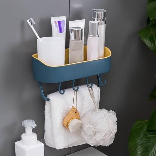 Punch-free Plastic Bathroom Drain Rack PP Shower Gel Shampoo Holder Storage Rack Organizer Home Decoration Bathroom Accessories