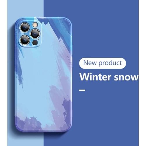 Ultra-thin Cute Watercolor Liquid Silicone Phone Case For iPhone 12 11 Pro Max SE XSmax XR X 8 7 Plus Camera Protection Cover