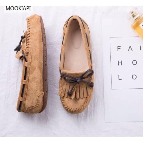 MOOKIAPI Chinese brand high quality womens shoes, 100% leather, classic womens Lefu shoes, 5 colors, free delivery
