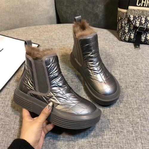 Apanzu Womens Ankle Boots The New Vogue Waterproof Non-Slip Winter Boots Plus Cotton Plush Shoes For Women Warm Snow Boots