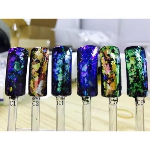 1box 1g Beautiful White Holographic Chameleon Shinning Flakes Chrome Glitter Dust For Gorgeous Manicure Nail Art Decorations