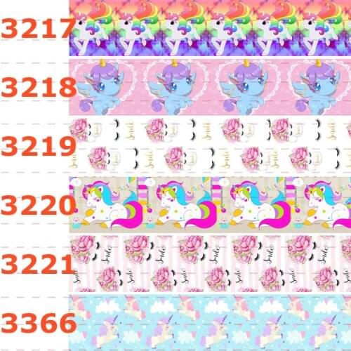 10yards - different sizes -Cartoon Unicorn pattern printed Grosgrain ribbon -Cartoon animal /unicorn printed ribbon