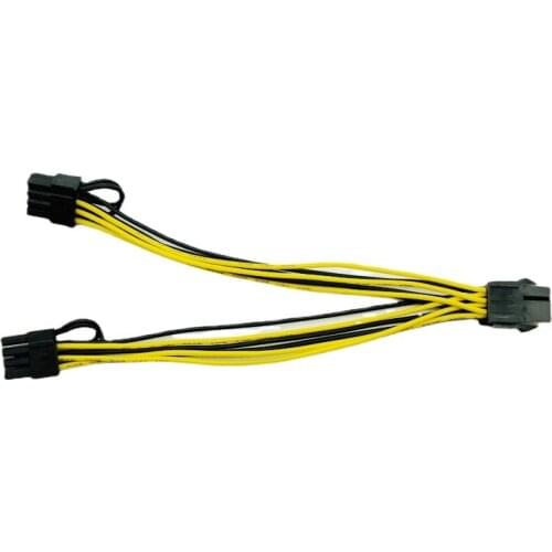 2PCS 6pin PCI Express to PCIe Dual 8pin Cable Motherboard Graphics Video Card PCI-e GPU VGA Splitter Hub Power Cable for Mining