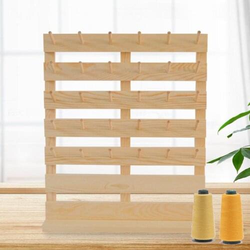 30 spool Cone Holder Embroidery Thread Wall Mount Rack Wood Sewing