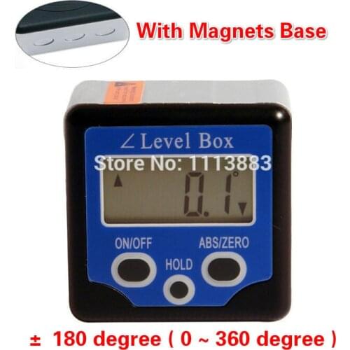 360 degrees Magnets Base Digital Inclinometer Angle Gauge Meter Spirit Level Horizontal Bevel Box Measuring Tool