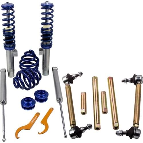 4PCS Coilover Heavy Duty Front Adjustable Sway Bar End Links For BMW E46 + M3 98-2005