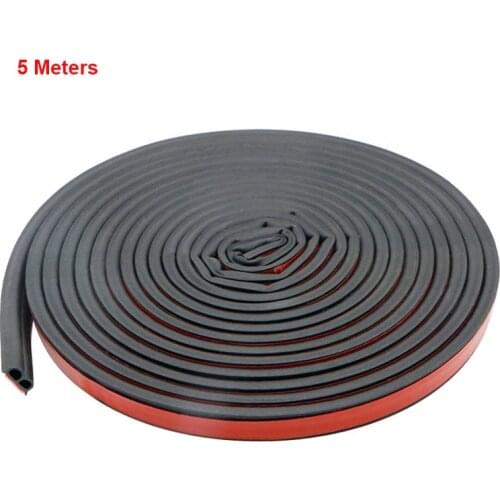 5Meters Car Door Seal Strips Sticker B Shape Weatherstrip Rubber Seals Sound Insulation Sealing Automobiles Interior Accessories