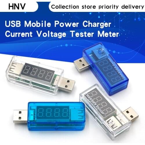 Digital USB Mobile Power charging current voltage Tester Meter Mini USB charger doctor voltmeter ammeter Turn transparent