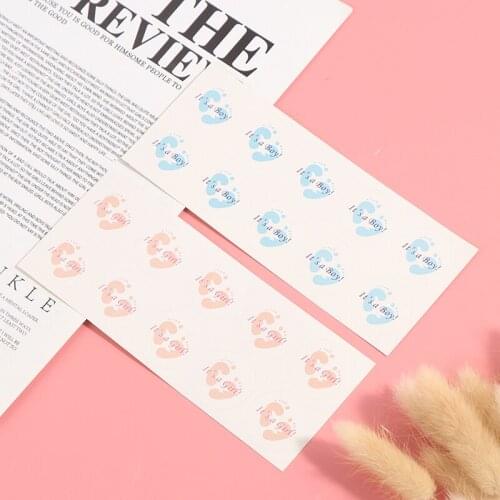 Baby Shower 100pcs 3x3cm "It is a Boy! It is a Girl!" Candy Box Decoration DIY Gifts Bag Stickers Adhesive Sticker Seal Label