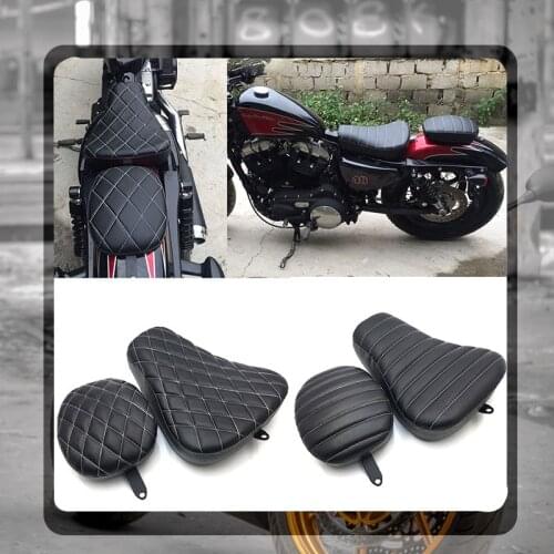 For Harley Sportster Forty Eight XL 883 1200 48 72 XL883 XL1200 2004-2019 2018 Motorcycle Passenger Rear Seat Pad Leather Pillow