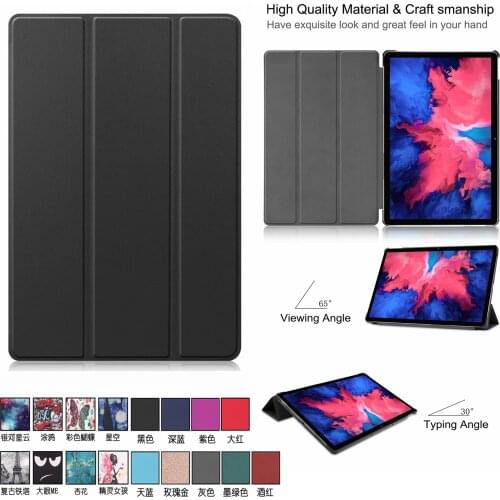 For Lenovo Tab P11 11" J606F TB-XJ606F Tri-fold Custer Painted Leather Case Xiaoxin pad 11 inch Flip Protective Cover
