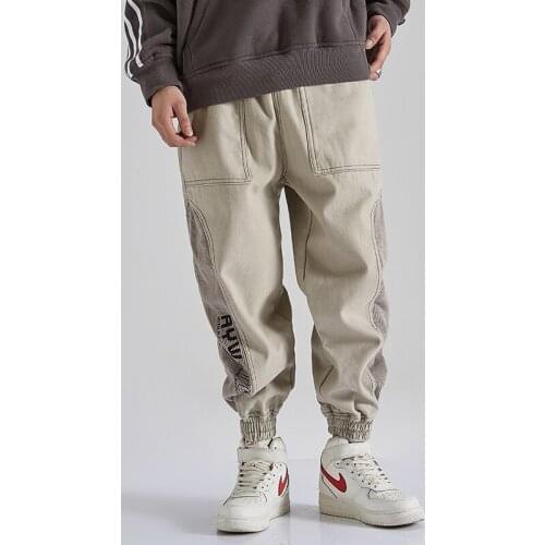 Joggers Fashion Sweatpants Male Corduroy Patchwork Casual Pants Hip Hop Cargo Trousers Men Clothing Streetwear Korean