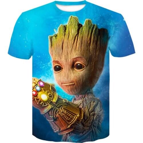 Groot Guardians of the Galaxy 3d tshirt Funny cool T-shirt mens summer Fashion printing T shirt Casual Unisex Short sleeve