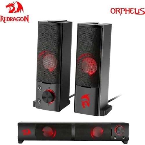 Redragon Orpheus aux 3.5mm stereo surround music gaming backlight speakers column sound bar for computer PC loudspeakers GS550
