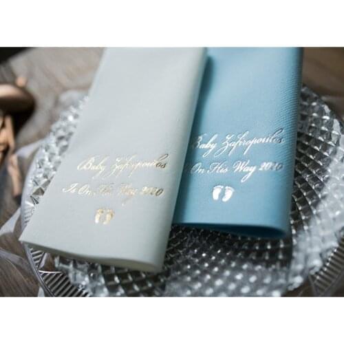 Customized Logo any text Baby shower Bridal shower napkins Bedruckte Servietten Personalize birthday party dinner napkins