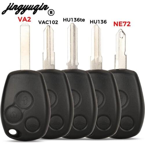 Jingyuqin 10pcs 3 Button Key Case for Renault Duster Modus Clio VAC102 Key Logan Sandero Keys Fob Remote Shell Replacement