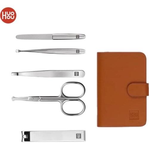 Huohou Manicure Nail Clippers Nose Hair Trimmer Portable Hygiene Kit Stainless Steel Nail Cutter Set Nail Clipper Tool