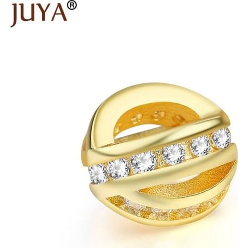 Jewelry Making Supplies kralen Jewellery Accessories DIY Bracelets Necklaces Copper Metal with Zircon Hollow Spacer Beads