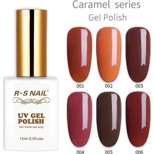 RS Nail 15ml Nail Gel Varnish UV LED A Set Of Gel Nail Polish Caramel Color Series Gel Lacquer Vernis Semi Permanant