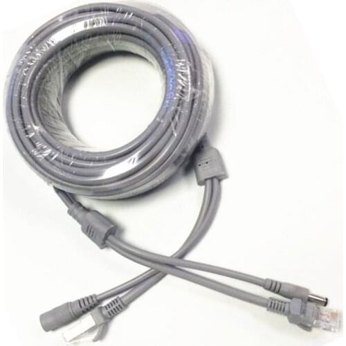 5-50M RJ45 Net Transmission Cable 4 Core+ 0.75 mm2 DC 12V CAT-5 CCTV Extension Wire Network Ethernet Cable For IP Camera