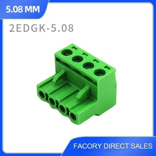 CIXIYCX 2/3/4/5/6/7/8/9/10/12 Pin 2EDGK 5.08mm Pitch Screw Terminal Block Wire Connector Plug Type Female 300V 10A