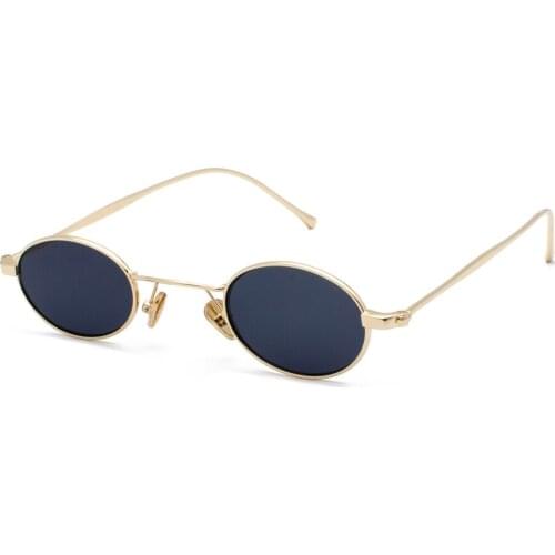 Veshion Small Oval Sunglasses Women Retro Gold Metal Frame Male Sun Glasses Round Vintage 2021 Mirror Lens Uv400