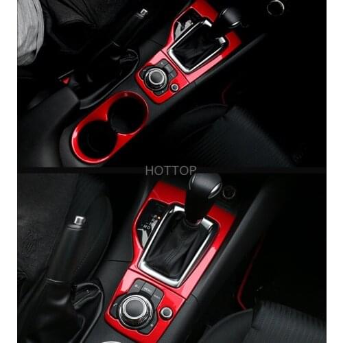 Car-styling For Mazda Axela 2014 2015 Stainless Steel Gear Shifter Box Panel Cup Holder Decorate red