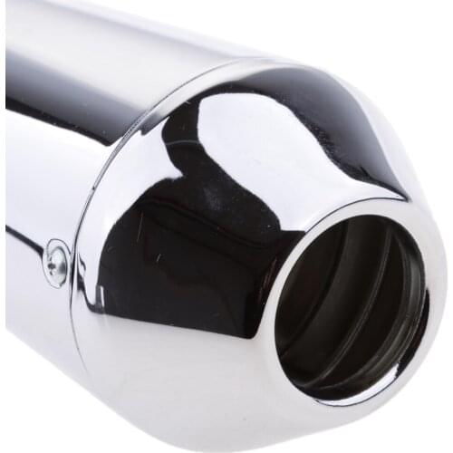 Universal Chrome Tapered Shorty Motorcycle Exhaust Pipe Muffler