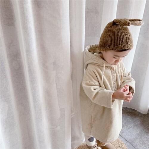 2020 Childrens Winter Clothing New Baby Boys and Girls Corduroy Jacket Kids Velvet Hooded Jacket Cotton Cloak for Girls 2-7Y